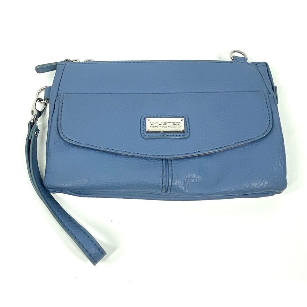 Unlisted Kenneth Cole Pebbled Stone Blue Wristlet Bag Clutch